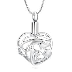 QGJNSGC Kremation Schmuck Baby in Mama Arme Herz Urne Halsketten für Asche Memorial Andenken Halskette für Frauen Mensch von QGJNSGC