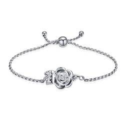 QGJNSGC Kremation Schmuck Rose Blume Urne Armband für Asche für Frauen einstellbar Keepsake Memorial Armband Urne Armreif Asche Halter von QGJNSGC