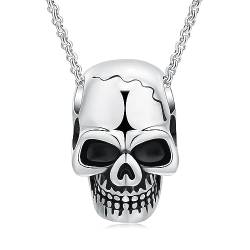 QGJNSGC Kremationsschmuck Totenkopf Asche Andenken Unisx Design Kremationsurne Halskette Gedenkschmuck für Liebe Asche Medaillon von QGJNSGC