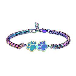 QGJNSGC Urne für Asche Armband, Hund/Katze Paw Print Armbänder Einäscherung Schmuck für Asche Cute Tiere Adjustable Memorial Keepsake Kremation Armbänder Schmuck Geschenke für Frauen von QGJNSGC