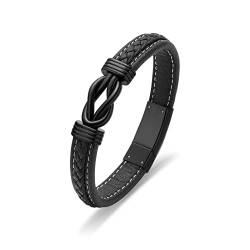 QGJNSGC Urnen Armband für Asche Einäscherung Schmuck für Männer Infinity Gedenk-Asche Manschette Armreif Lederarmband Andenken-Schmuck von QGJNSGC