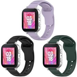 QHBAMD Silikon-Uhrenarmbänder, kompatibel mit Gizmo Watch 3 2 1/Gabb Watch/Syncup Kinderuhr, bequem, atmungsaktiv, wasserdicht, Ersatzarmbänder für Kinder, Jungen, Mädchen, Smartwatches, 3 Stück von QHBAMD