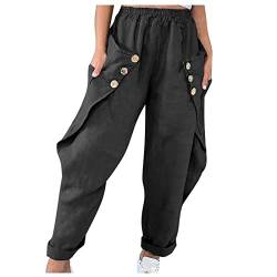 Eleganter Jumpsuit Kuschel Leggings Damen Zhrill Hose Beige Jeans Damen Rvrc Hosen Schicke Hosen Damen Arbeitshose Cargo Shorts Damen New Yorker Jogginghose (Schwarz,XX-Large) von QHDDP