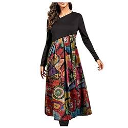 Lange Röcke Damen Winter Jugendweihe Kleider Schöne Günstige Kleider Kleid Hochzeit Gast Oversize Kleider Damen Knitted Dress Maxi,Rot-2,XXL von QHDDP