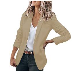 Mantel Wolle Damen Outdoorjacke Baseball Jacke Damen Allwetterjacke Reserved Jacke Wollwesten Damen FrüHlingsjacke Oversize Jacke Arbeitsweste Blazer GrüN Weiß Blazer Lange Jacke Jacke (c-Khaki, 5XL) von QHDDP