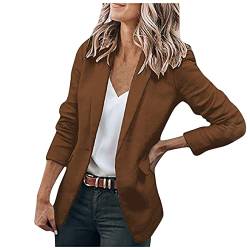 QHDDP Damen Blazer Elegant Chase KostüM Softshelljacke Damen Jeansjacke Damen Oversize Kaufland KostüMe Lange Jacken Damen Parka Oliv Teddyjacke Mit Kapuze WäRmste Jacke Der Welt Weste（3-Braun,XL） von QHDDP