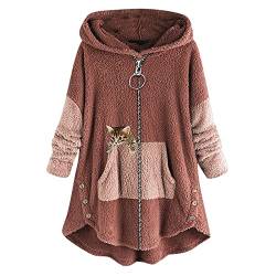 QHDDP Langer Cardigan Damen Coole Pullover Pullover Damen gelb Rollkragenpullover Kaschmir Pullover Polo Bear Pullover Tupac Pullover Michael Myers Outfit Kapuzenpullover (d Rosa XXL) von QHDDP