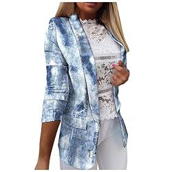 QHDDP Reflektierende Jacke Blazer Kurz Damen Elegant TüRkei Jacken DüNne Jacken Damen Damen Westen In Farbig Gelbe Westen Auto Blau-1 5XL von QHDDP