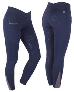 QHP Reitleggings Vollbesatz Pull-on Raquel | Wärmeisolierend | Angenehmer Fester Halt im Sattel | Inkl. Taschen | Pflegeleicht Size 40 von QHP