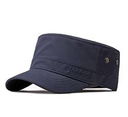 QI YUAN Army Caps Herren Wasserdicht Flat Top Baseball Cap Verstellbare Freizeit Armee Militär Hut Outdoor Sonnen Kappe (Blau) von QI YUAN