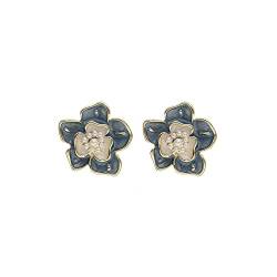 Blue Flower Tiny Pearls Vintage Earrings Studs Cuff Clip for Women Teen Girls No-pierced Ears Personality Hypoallergenic Earring Jewelry… von QIAMNI