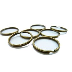 30 Stück 25 mm antik bronze Schlüsselanhänger Kreis Ring Schließe C4491 von QIANDI