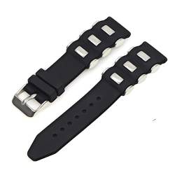 QIANHUI Silikon Watchband 20mm 22 mm 24 mm 26 mm Metall Einbettung wasserdichtes schwarzes Gummi -Ersatz Armband Bandband Accessoires (Color : 1, Size : 18mm) von QIANHUI