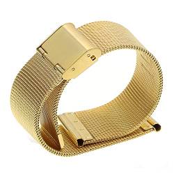 QIANHUI Universelles Milanse Armband 12 14 16 18 20mm 22 mm 24mm (Color : Gold, Size : 18mm) von QIANHUI