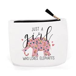 Elefanten-Geschenke für Elefantenliebhaber, Elefanten-Merch-Dekoration, Elefantengeschenke für Frauen, Weihnachten, Geburtstag für Elefantenliebhaber, Züchter, Elefanten-Make-up-Tasche ? Just A Women von QIBAJIU