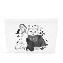 Katzengeschenke für Katzenliebhaber, niedliche Katze, Make-up-Tasche, inspiriert, Musikliebhaber, Geschenke, Fan, Sänger, Merch, Freundschaft, Geschenke für Frauen, Katze, Mutter, Katze, Kollegen, von QIBAJIU