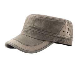 QICHEN Military Cap Herren Flat Top Baseballmütze Wandern Sport Army Kappe (Armee grün) von QICHEN