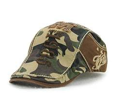 QICHEN Schirmmütze Herren Sommer Camouflage Kappe Flatcap Schiebermütze von QICHEN