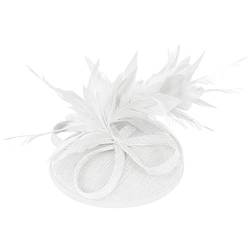 Fascinator Damen Damen Elegant Fascinator Haarreif Für Hochzeit Cocktail Wedding Church Party Hair Clip Flower Feather Tea Party Women Girls Hair Clip 1950s Vintage Fascinator Hat von QIFLY