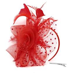 Fascinator Damen Damen Elegant Fascinator Haarreif Für Hochzeit Hochzeit Braut Kopfschmuck Kopfschmuck Feder Fascinators Hut Fascinator Hat Elegant Feather Net Mesh Derby Tea Party Hats von QIFLY