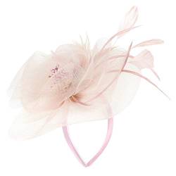 Fascinator Damen Damen Elegant Fascinator Haarreif Für Hochzeit Vintage Banquet Headwear Fascinators Hat Feather Headband Costume Accessories for Women Cocktail Tee Party Headwear von QIFLY