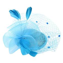 Fascinator Damen Women's Fascinator Hat Ladies’ Cocktail Party Fascinator Flower Feather Tea Party Women Girls Hair Clip Banquet Hat Headband von QIFLY