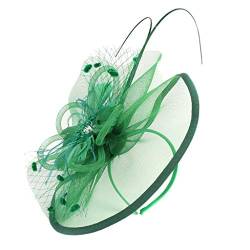 Fascinator Damen Women's Mesh Feathers Clip Ladies’ Cocktail Party Fascinator Flower Fascinator Feather Brooch Corsage Hair Clip Fascinator Pill Box Hat Wedding Clip von QIFLY