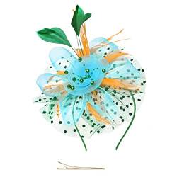 Fascinator Damen Women's Mesh Feathers Clip Ladies’ Cocktail Party Fascinator Flower Feather Mesh Elegant Bridal Tea Party Hat Fascinator Hüte Für Frauen von QIFLY