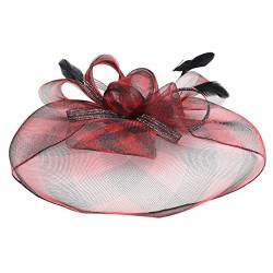 Fascinator Hochzeit Women's Cocktail Fascinators Sinamay Feather Flower Derby Ball Headwear Elegant Cocktail Wedding Headbands for Women Girls Cocktail Tee Party Hut von QIFLY