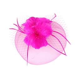 Fascinator Hochzeit Women's Fascinator Hair Clip Hat Pillbox Schleier Hut Headwear Elegant Cocktail Wedding Headbands for Women Girls 1920s Veil Fascinator Hat for Women von QIFLY