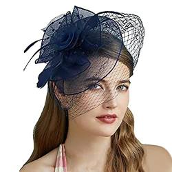 Fascinator Hut Damen Women's Cocktail Fascinators Wedding Hat Flower Fascinator Feather Brooch Corsage Hair Clip Blume Feder Fascinator Hut von QIFLY