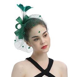 Fascinator Hut Damen Women's Tea Party Wedding Baseball Caps Wedding Bridal Fascinator Hat Headwear Elegant Cocktail Wedding Headbands for Women Girls Blume Feder Fascinator Hut von QIFLY