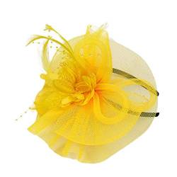 Fascinator Schwarz Damen Elegant Fascinator Haarreif Für Hochzeit Pillbox Schleier Hut Faux Feather Mesh Veil Hat Fascinator Hüte Für Frauen von QIFLY