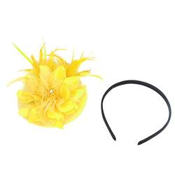 Fascinator Schwarz Damen Fasching Kostüm Accessoires Vintage Banquet Headwear Fascinators Hat Flower Feather Mesh Elegant Bridal Tea Party Hat Fascinator Hüte Für Frauen von QIFLY