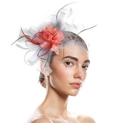 Fascinator Schwarz Damen Fasching Kostüm Accessoires Vintage Banquet Headwear Fascinators Hat Flower Feather Mesh Elegant Bridal Tea Party Hat Fascinators 1920s Fascinators Hut von QIFLY