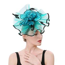 Fascinator Schwarz Women's Cocktail Fascinators Wedding Tea Party Hair Accessory Feather Headband Costume Accessories for Women Fascinator Pill Box Hat Wedding Clip von QIFLY