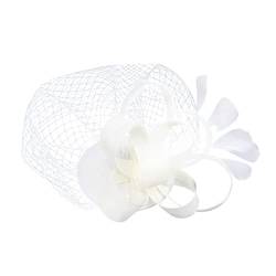 Fascinator Schwarz Women's Fascinator Hair Clip Hat Mesh for Costume Carnival Theme Party Frauen Feder Fascinator Hut 1920er Fascinator Stirnband von QIFLY