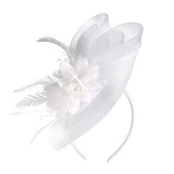 Kopfschmuck Fascinator Damen Elegant Fascinator Haarreif Für Hochzeit Vintage Banquet Headwear Fascinators Hat Feather Headband Costume Accessories for Women 1920er Fascinator Stirnband von QIFLY