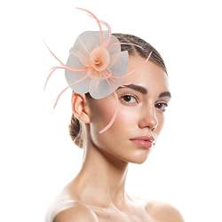 Kopfschmuck Fascinator Women's Cocktail Fascinators Hochzeit Braut Kopfschmuck Kopfschmuck Feder Netz Schleier Party Hüte 50er Jahre Fascinator Hut Für Frauen von QIFLY