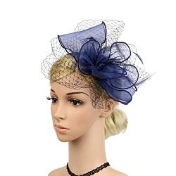 Kopfschmuck Fascinator Women's Cocktail Fascinators Ladies’ Cocktail Party Fascinator Flower Feather Mesh Elegant Bridal Tea Party Hat 1920er Fascinator Stirnband von QIFLY