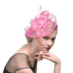 Kopfschmuck Fascinator Women's Elegant Summer Fascinator Bridal Hat Wedding Church Party Hair Clip Feather Headband Costume Accessories for Women Ball Headband for Headband von QIFLY