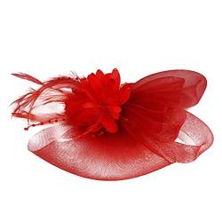 Kopfschmuck Fascinator Women's Tea Party Wedding Baseball Caps Vintage Banquet Headwear Fascinators Hat Feather Headband Costume Accessories for Women Blume Feder Fascinator Hut von QIFLY