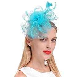 Kopfschmuck Fascinator Women's Vintage Accessories Wedding Tea Party Hair Accessory Feather Flower Veil Bowler Bride Hat for Cocktail Wedding Fascinator Hüte Für Frauen von QIFLY