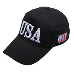 QIFLY Mens Usa Flag Washed Cotton Baseball Cap Golf Cap with Trucker Hat Us American Flag Embroidered Mesh Trucker Cap Amerikanische Flagge Hut von QIFLY