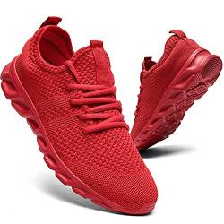 QIJGS Sneaker Damen Freizeitschuhe Sportschuhe Laufschuhe Turnschuhe Fitness Straßenlaufschuhe Trainer Outdoor Sneakers Tennis Gym Walkingschuhe Jogging Schuhe Rot 38 von QIJGS