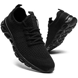 QIJGS Sneaker Damen Laufschuhe Freizeitschuhe Sportschuhe Turnschuhe Fitness Straßenlaufschuhe Trainer Outdoor Sneakers Tennis Gym Walkingschuhe Jogging Schuhe Schwarz 38 von QIJGS