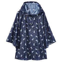 QIKADO Regencape für kinder, Kinder Regenponcho Einhorn Regenjacke Regenmantel mit Kapuze Wasserdichte Ponchos M von QIKADO