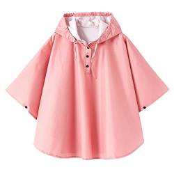 QIKADO Regenponcho Kinder Wasserdicht mit Kapuze für Jungs & Mädchen Dunkelpink M/3-5 jahre von QIKADO