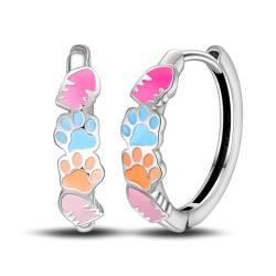 QIKAOLA 925 Sterling Silber Ohrringe für Frauen Bunte Creolen Kleine Creolen Huggie-Ohrringe Hypoallergene Ohrringe für Mädchen von QIKAOLA