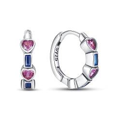 QIKAOLA 925 Sterling Silber Ohrringe für Frauen Bunte Creolen Kleine Creolen Huggie-Ohrringe Hypoallergene Ohrringe für Mädchen von QIKAOLA